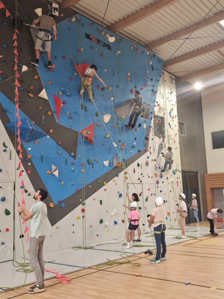 Démontage du mur de Lacanau par les bénévoles